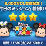 LINEとNHN PlayArt、『LINE:ディズニー ツムツム』が世界累計8000万DLを突破! 「今日のミッション」報酬が通常の10倍になるイベントを開催