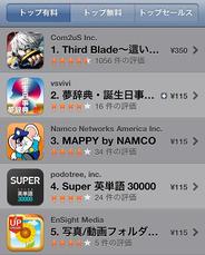 COM2US JAPANの『Third Blade』がApp Storeトップ有料1位獲得