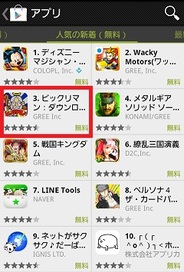 ドリコムのAndroidアプリ版『ビックリマン』が「人気の新着アプリ(無料)」で3位に上昇