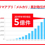 メルカリ、フリマアプリ「メルカリ」の累計取引件数が5億件を突破 捨てられていた不要品に新たな価値