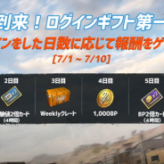 『PUBG MOBILE』で「夏到来!ログインギフト第一弾」を開催中! パラシュート(7日)やBP2倍カードなどログイン日数に応じて報酬がもらえる!