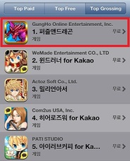 ガンホーの韓国版『パズル&ドラゴンズ』がApp Store売上ランキング首位獲得!【追記】