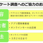 公正取引委員会、アプリ開発会社(個人含む)にアプリストアとの取引実態に関するアンケート調査を開始 3月26日まで回答を受付