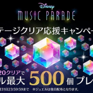 タイトー、『ディズニー ミュージックパレード』で計500ジュエルが手に入る「ステージクリア応援キャンペーン」を開催