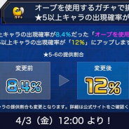 ミクシィ、『モンスト』でオーブ使用のガチャで排出される★5以上キャラの出現確率が8.4% → 12%に…明日12時以降から