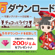 リンクラボ、『チョコッとライフ』が5万ダウンロードを達成 記念として洋服ガチャ1回分となる「200ジェム」をプレゼント