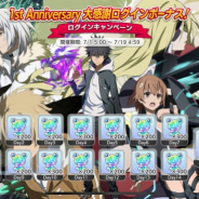 スクエニ、『とある魔術の禁書目録 幻想収束』で1日1回10連無料のプレミアムガチャなど1周年記念キャンペーンを開催