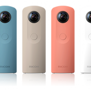 RICOHの360度カメラ『THETA』に新モデル登場 少し軽くなってカラバリは4色の手軽に楽しめるスタンダードモデル