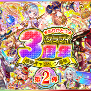 ワンダープラネット、『クラッシュフィーバー』で「クラフィ3周年感謝キャンペーン第2弾」を開催