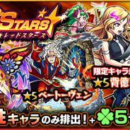 ミクシィ、『モンスターストライク』でガチャ「RED STARS」を本日正午より開催…背徳ピストルズ・ベートーヴェン・紫苑など火属性のみが登場
