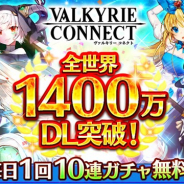 エイチーム、『ヴァルキリーコネクト』が全世界累計1,400万DLを突破 無料10連ガチャなど「全世界1,400万ダウンロード記念キャンペーン」を開催