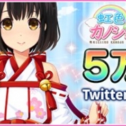 アンビション、恋愛SLG『虹色カノジョ2d』の事前登録者数が5万人を突破 Twitterキャンペーンもフォロワー数7000人を達成!