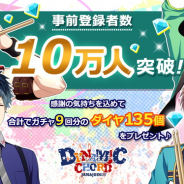 アスガルド、『DYNAMIC CHORD JAM&JOIN!!!!』の事前登録者数が10万人突破! ガチャ9回分のダイヤが確定 特典の追加も発表