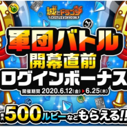 アソビズム、『城とドラゴン』で新機能正式リリース日が19日に決定!「軍団バトル開幕直前ログインボーナス」を開催