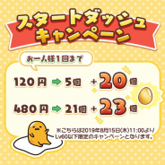 サイバーステップ、『さわって!ぐでたま』で通常よりもオトクに金のたまごを購入できる「スタートダッシュキャンペーン」を開催!