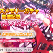 ブシロードとCraft Egg、『ガルパ』でガールズメモリーガチャを記念して「★3期間限定ミラクルチケット×1」をプレゼント!