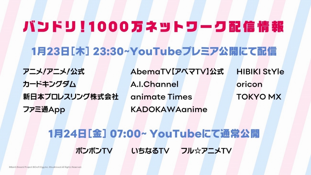 ブシロード バンドリ Tv Live 特別版 新春スペシャル生放送 にて バンドリ 1000万ネットワーク 公式instagram開設など新情報を発表 Social Game Info