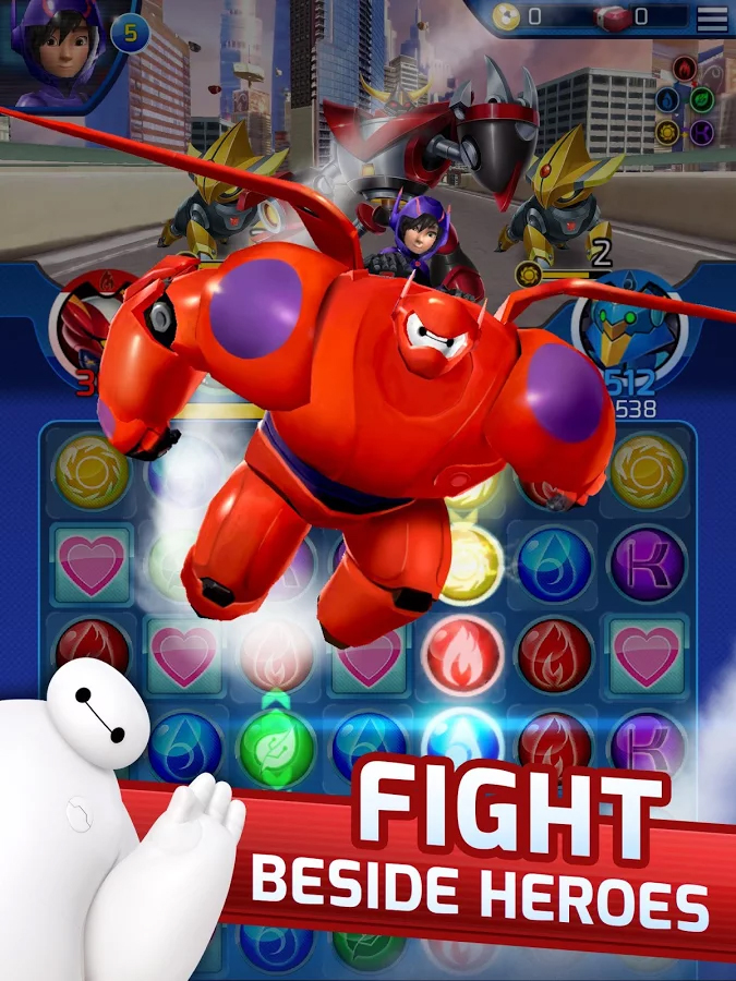 ディズニーとgumi Asia 映画 ベイマックス を題材にしたマッチングパズルゲーム Big Hero 6 Bot Fight の提供開始 Social Game Info