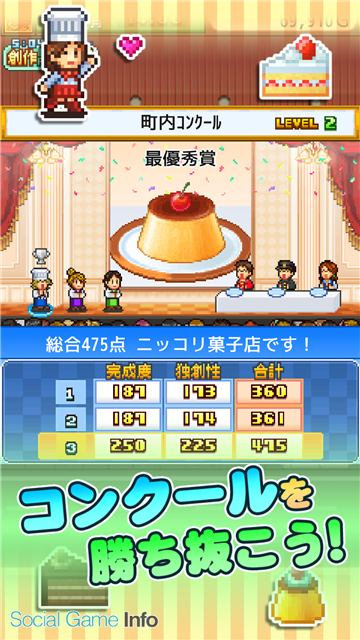 カイロソフト ケーキ屋さんslg 創作パティシエ部 のios版をリリース 寝てる間もケーキ販売が自動で継続する行商モードも搭載 Social Game Info