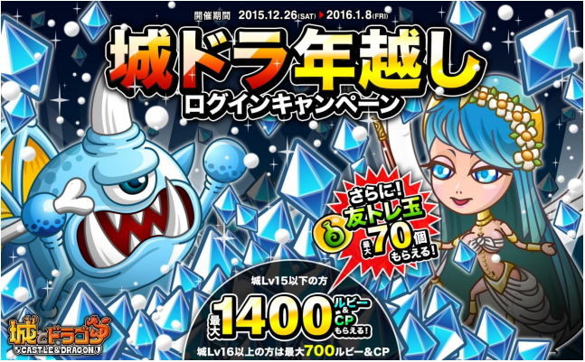 アソビズム 城とドラゴン で 城ドラ年越しキャンペーン を実施 新討伐イベント 終わりと始まりの道 日替わりスペシャルバトル も同時開催 Social Game Info