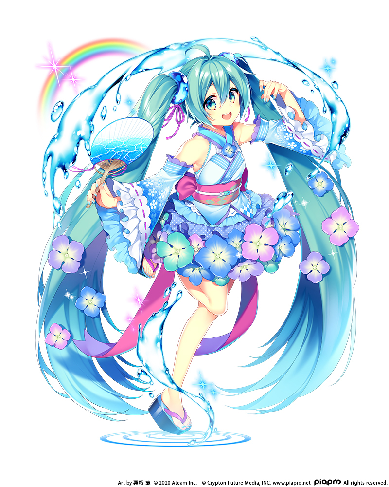 エイチーム 初音ミク Tap Wonder にて栗栖歳氏描き下ろしの浴衣風カットインイラストと新コスチュームのセットが8月1日より登場 Social Game Info