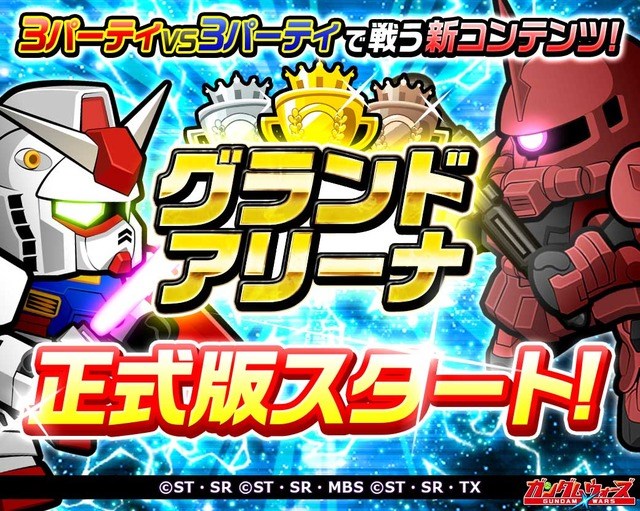 バンナムとline Line ガンダム ウォーズ で3パーティvs3パーティで戦うコンテンツ グランドアリーナ の正式版を公開 Social Game Info