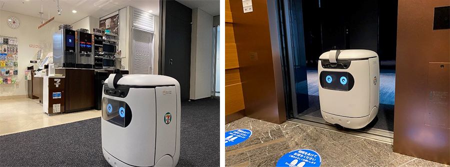 ソフトバンク、自律走行型配送ロボットでセブンイレブンの商品を配送　本社ビルで実証実験