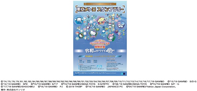 東京メトロ サンリオキャラクター大賞開催記念スタンプラリーを4月27日から実施 サンリオ80キャラクターシールや授賞式イベントの参加券が当たる Social Game Info