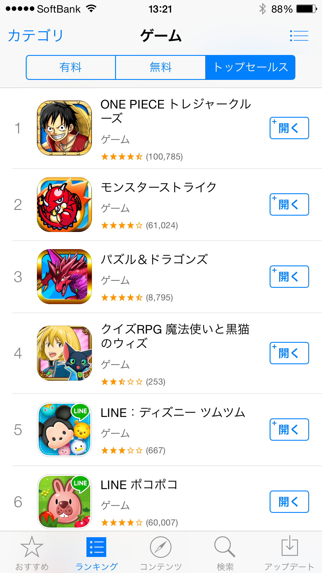 速報 バンダイナムコとドリコム One Piece トレジャークルーズ がapp Store売上ランキングで1位に ゲームアプリ王に俺はなる Social Game Info