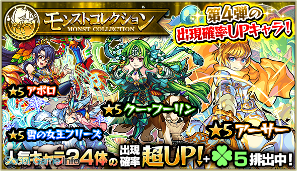 ミクシィ モンスターストライク でガチャ モンストコレクション を開催中 本日25日はベートーヴェン ロミオ 宮本武蔵 柳生十兵衛の出現率up Social Game Info