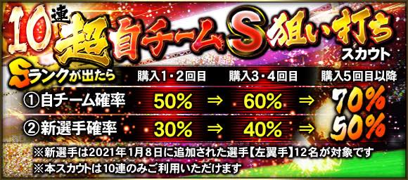 Konami プロ野球スピリッツa で 10連 超 自チームs狙い打ちスカウト を開催 1人一回限りのエナジー販売cpも実施 Social Game Info