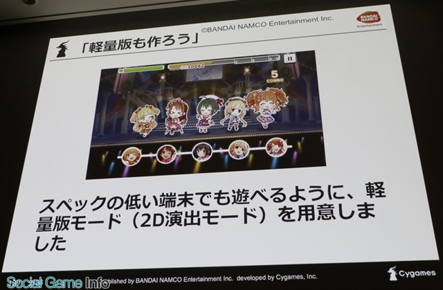 Cedec16 全てはプロデューサーが集中して楽しめるように デレステ Uiの要諦は基本ルールと最小のパーツ 軽量版やウインクの秘話も明らかに Social Game Info