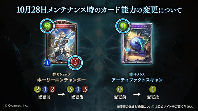 Cygames シャドウバース が トリニティモンスターズ 世界 ゼルガネイア など6枚のカード能力の変更を10月28日に実施 Social Game Info