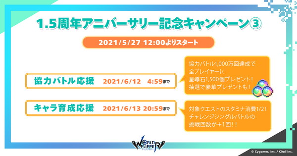 Cygames ワールドフリッパー 生放送番組で最大180連の10連無料ガチャやアニバーサリー限定キャラなど新情報を多数発表 Social Game Info