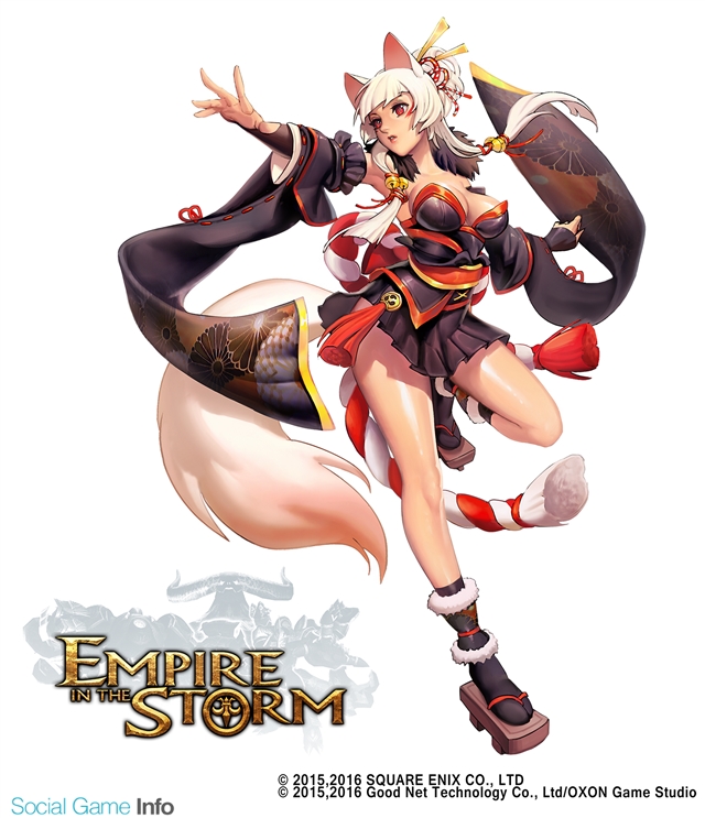 スクエニ Empire In The Storm で本作初となる 回復スキル を持った英雄キャラクター クウコ を追加 Social Game Info