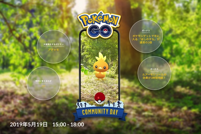 Nianticとポケモン ポケモンgo のコミュニティ デイを開催 アチャモ 大量発生は5月19日15時から Social Game Info