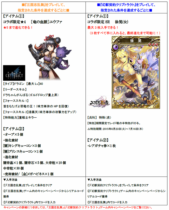 スクウェア エニックスとboi 三国志乱舞 と 幻獣契約クリプトラクト のコラボキャンペーンを実施 Social Game Info