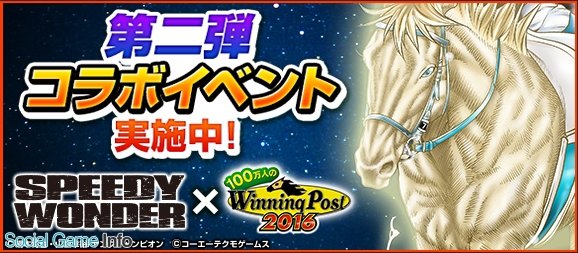 コーエーテクモ 100万人のwinning Post と 100万人のwinning Post Special で スピーディワンダー のグッズがあたるキャンペーンを実施 Social Game Info