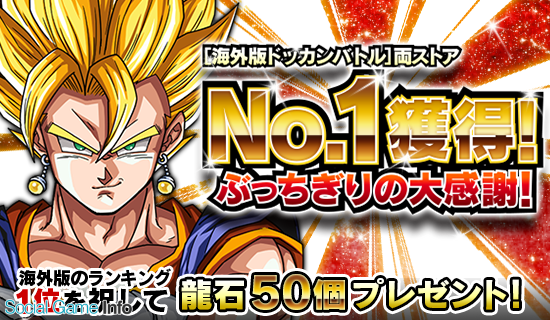 バンナム ドラゴンボールｚ ドッカンバトル 5地域のapp Store Google Playでセールスランキング1位を獲得 Social Game Info