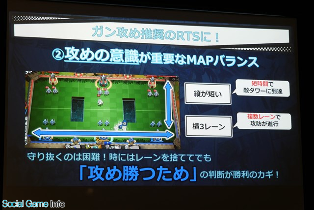 発表会 クラロワ 系のゲームと言われることも自覚している しかし リアルタイムストラテジーのジレンマに一石を投じた リグワン の2つの特徴とは Social Game Info