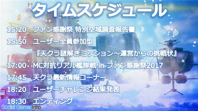 イベント ユーザーの実態を探る調査に白熱の艦隊戦 さらに今年は謎解きまで 天空のクラフトフリート ファン感謝祭17 をレポート Social Game Info