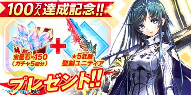 Dmm Gamesとテクロス Unitia 神託の使徒 終焉の女神 の事前登録者数が100万人を突破 開始時に引けるガチャが回以上に Social Game Info