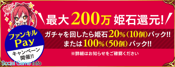 Gumi ファントム オブ キル で 迎春ファンキル大還元祭 など年末年始開催のイベントとキャンペーンの情報を公開 Social Game Info